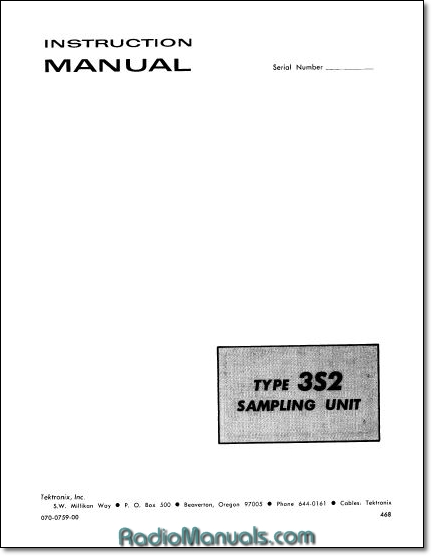 Tektronix 3S2 Manual Tektronix 3S2 Manual